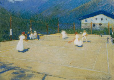 Tennis Court at Gossensass by Ludwig Ferdinand Graf