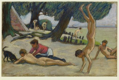 Boys on the beach by Ludwig von Hofmann