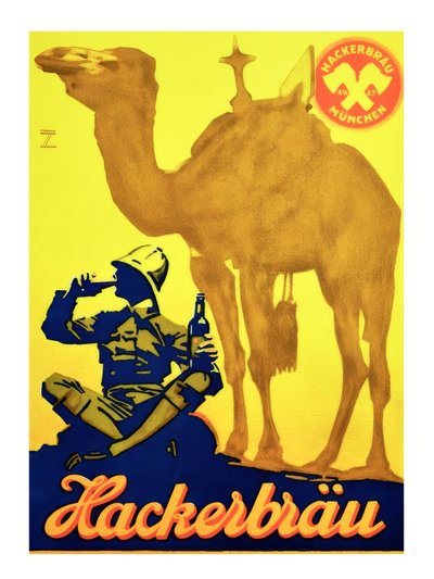 Hackerbräu Beer by Ludwig Hohlwein