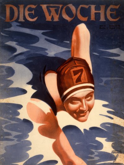 Swimmer by Ludwig Hohlwein