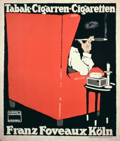 Tobacco-Cigars-Cigarettes Franz Foveaux Cologne by Ludwig Hohlwein