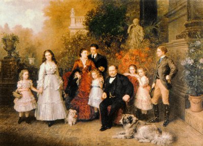 Family of the Businessman B. H. Strousberg by Ludwig Knaus