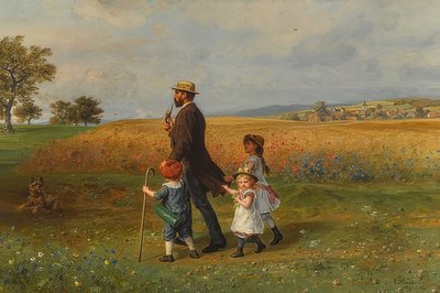 Sunday Walk. 1889 by Ludwig Knaus