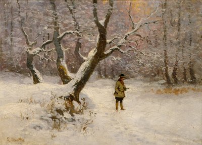 Winter Landscape with Hunter by Ludwig Munthe