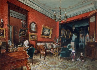 A living room, 1840s by Ludwig Premazzi