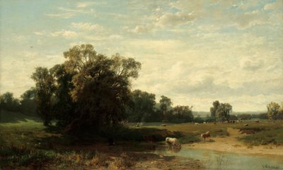 Cattle Pasture at Dawn by Ludwig Willroider