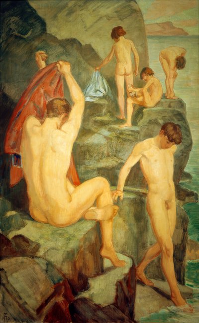Bathers at the Black Rock by Ludwig von Hofmann