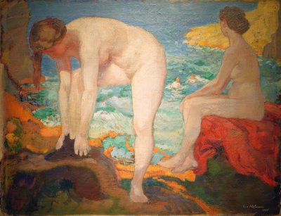 L. v. Hofmann, Bathers by the Sea by Ludwig von Hofmann