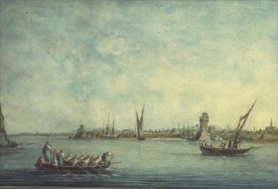 View of Rhodes from the Sea by Luigi (after) Mayer