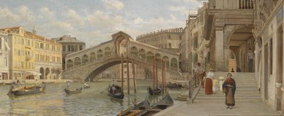 View of the Rialto Bridge, Venice by Luigi Ferrazzi
