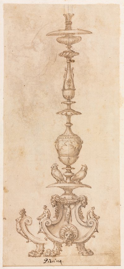 Design for a Candlestick by Luzio Romano