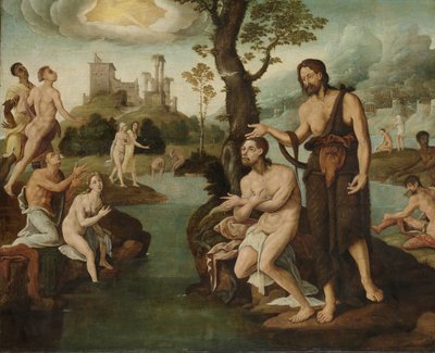 The Baptism of Christ by Maarten van Heemskerck (circle of)