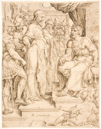 Christ before Herod by Maarten van Heemskerck