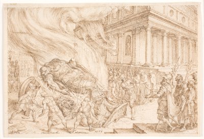 Jehu Destroys the House of Baal by Maarten van Heemskerck