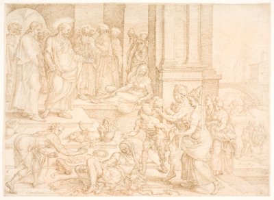 The Death of Sapphira by Maarten van Heemskerck