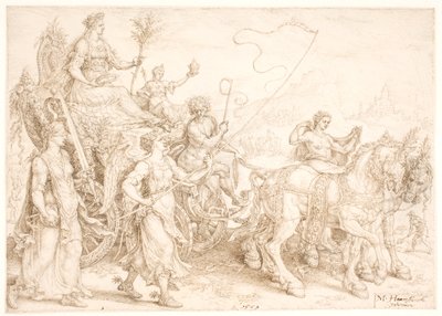 Triumphal Chariot. Pax (Peace) by Maarten van Heemskerck
