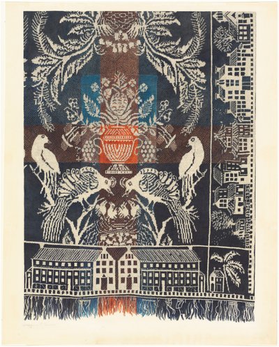 Boston Town Coverlet, 1935-1942 by Magnus S. Fossum