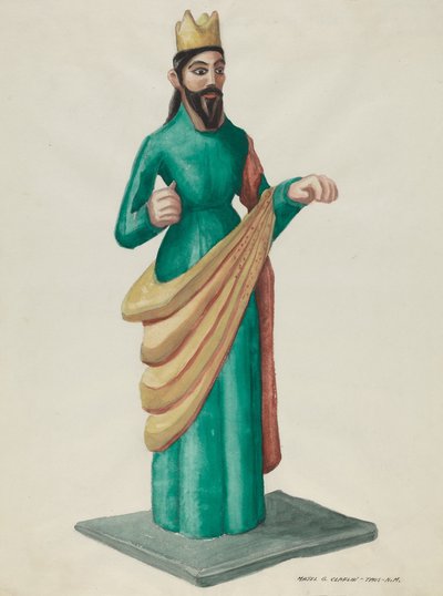 Archangel Bulto, c. 1937 by Majel G. Claflin
