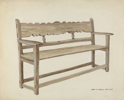 Church Bench - Wooden by Majel G. Claflin