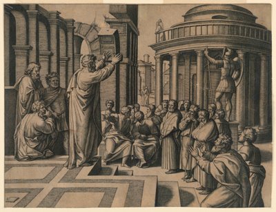 Saint Paul Preaching at Athens by Marc Antonio Raimondi