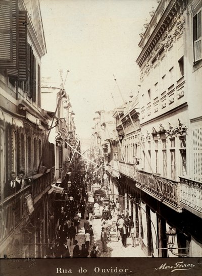 A street in Ouvidor, Brazil by Marc Ferrez