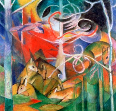 Deer in the Forest I, 1911 by Franz Marc
