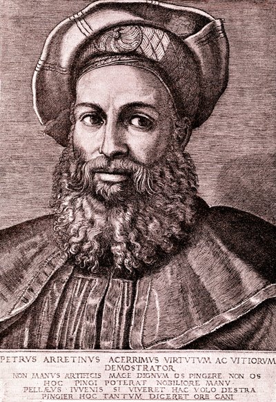 Pietro Aretino by Marcantonio (after) Raimondi