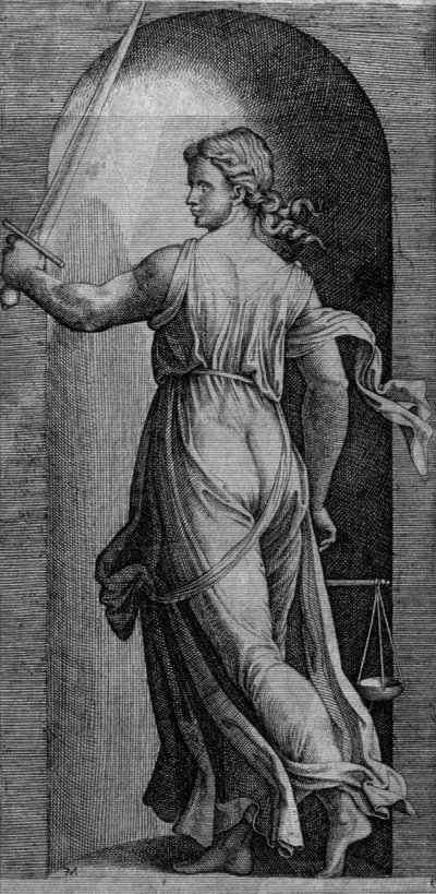 Justice by Marcantonio Raimondi