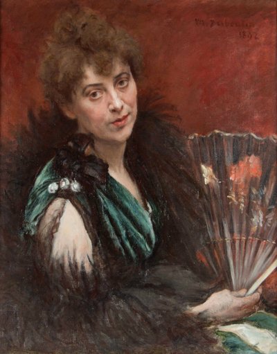 Woman with fan, 1892 by Marcellin Gilbert Desboutin