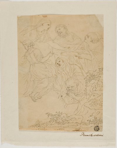 Sketches of Figures, Landscape by Marcantonio Franceschini