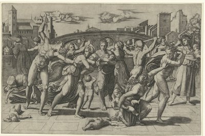 Massacre of the Innocents in Bethlehem by Marco Dente (possibly)