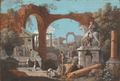 A Capriccio of Roman Ruins by Marco Ricci
