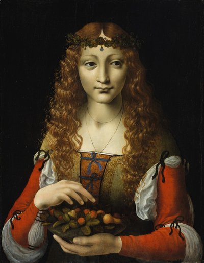 Girl with Cherries, ca. 1491-95 by Marco d