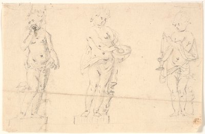Study Sheet with Three Putti by Marcus Tuscher