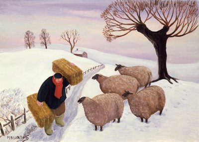 Carrying Hay to the Sheep in Winter by Margaret Loxton