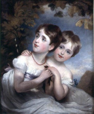 Two Girls with a Bird by Margaret Sarah Carpenter