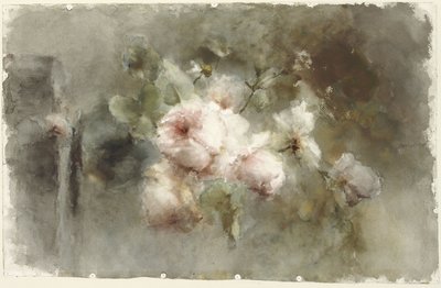 A Vase with Roses by Margaretha Roosenboom