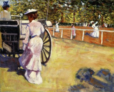 An Elegant Lady Entering a Coach by Marguerite Rousseau