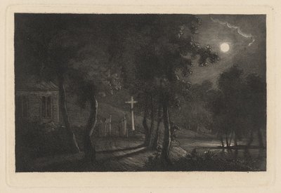 A Lakeside Chapel by Moonlight by Maria Anna Fischer