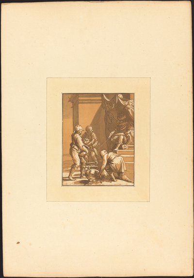 Roman Sacrifice by Maria Catharina Prestel after Abraham Bloemaert