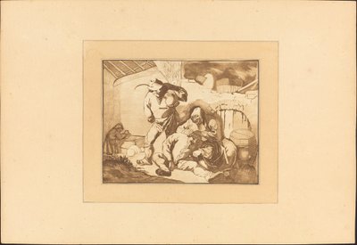 Peasant Scene by Maria Catharina Prestel after Isack van Ostade