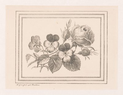 Rose and Violets by Maria Geertruida de Goeje Barbiers