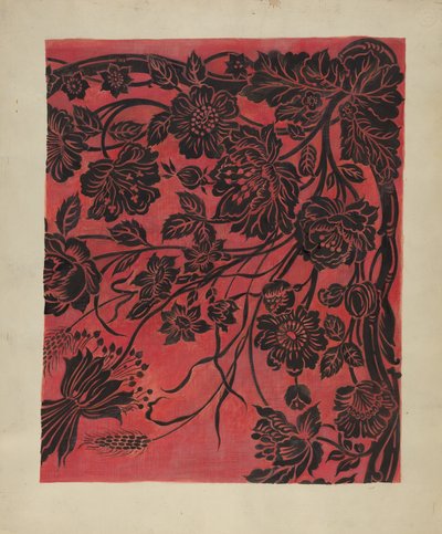 Stenciled Table Cover, c. 1942 by Marie Alain