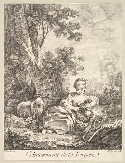 The Amusement of a Shepherd Girl by Marie Madeleine Igonet