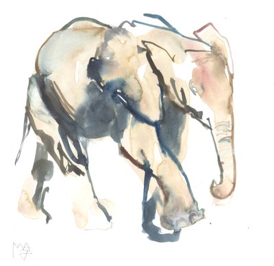 Elephant Calf, Loisaba, 2017 by Mark Adlington