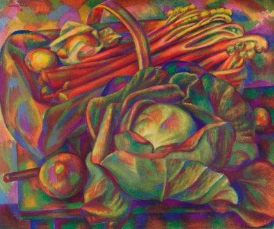 Cabbage and Rhubarb Savoy Green by Mark Gertler