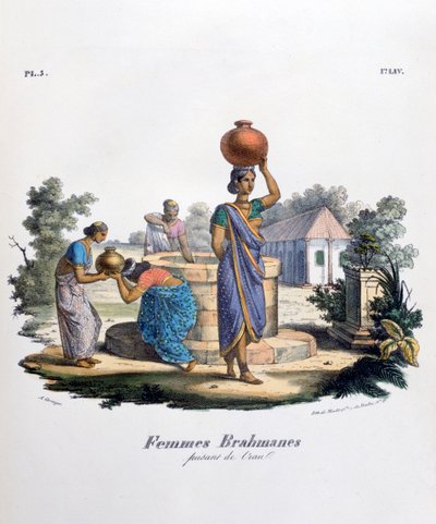 Brahmin Woman Collecting Water, 1828 by Marlet et Cie