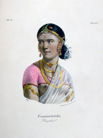 Female dancer bayadere, 1828 by Marlet et Cie