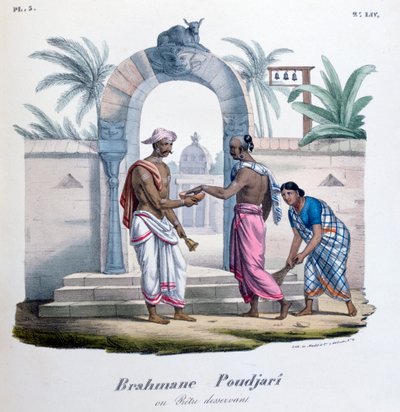 Outside a temple, India by Marlet et Cie