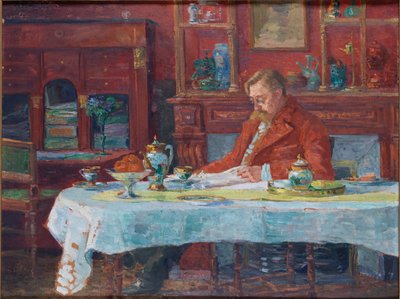 Émile Verhaeren at the Table by Marthe Verhaeren
